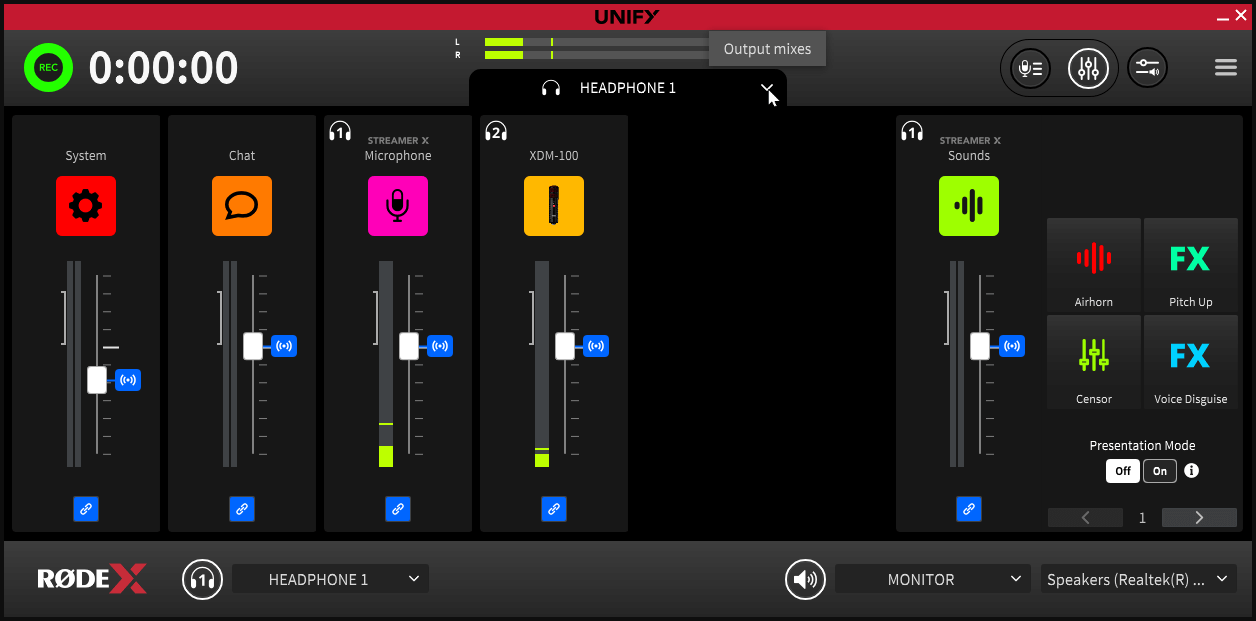 UNIFY custom mix for headphones